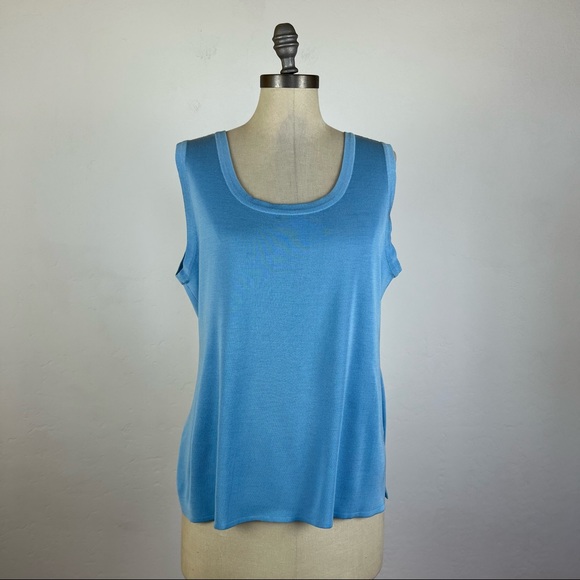 Misook Light Blue Sleeveless Top XL